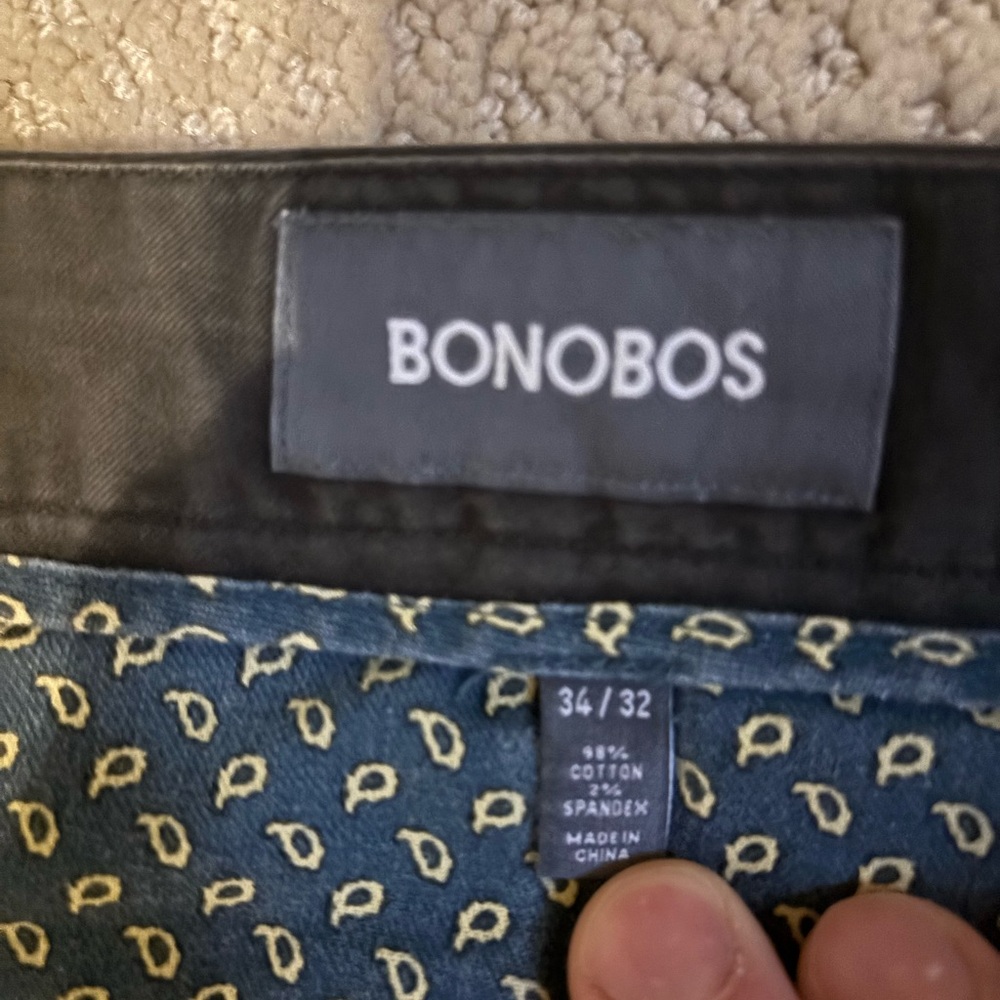 Bonobos Grey Chinos with Patterned Linings